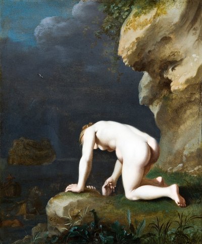 La dea Calipso salva Ulisse da Cornelis van Poelenburch